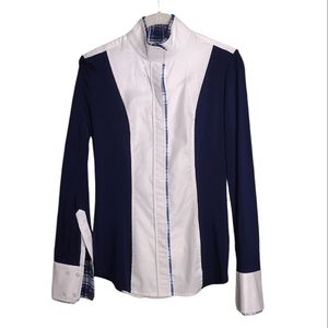 Le Fash blue and white show shirt S